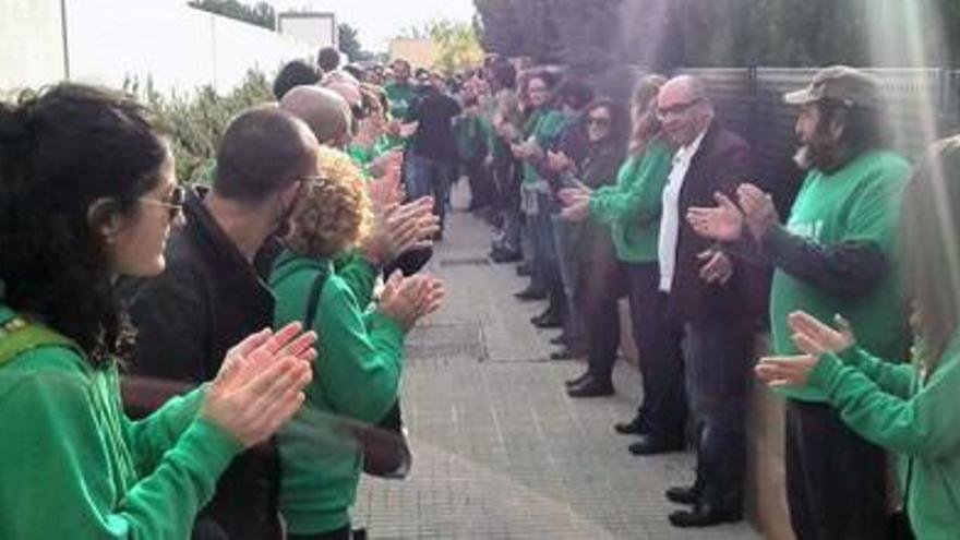 Cadena de docentes celebrada en la última jornada de huelga, el pasado 7 de enero.