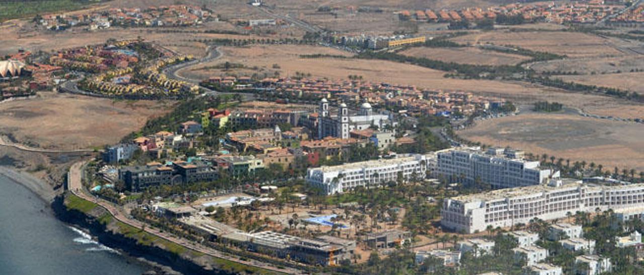 Imagen aérea de la zona de Meloneras, en el municipio de San Bartolomé de Tirajana, en el sur grancanario.