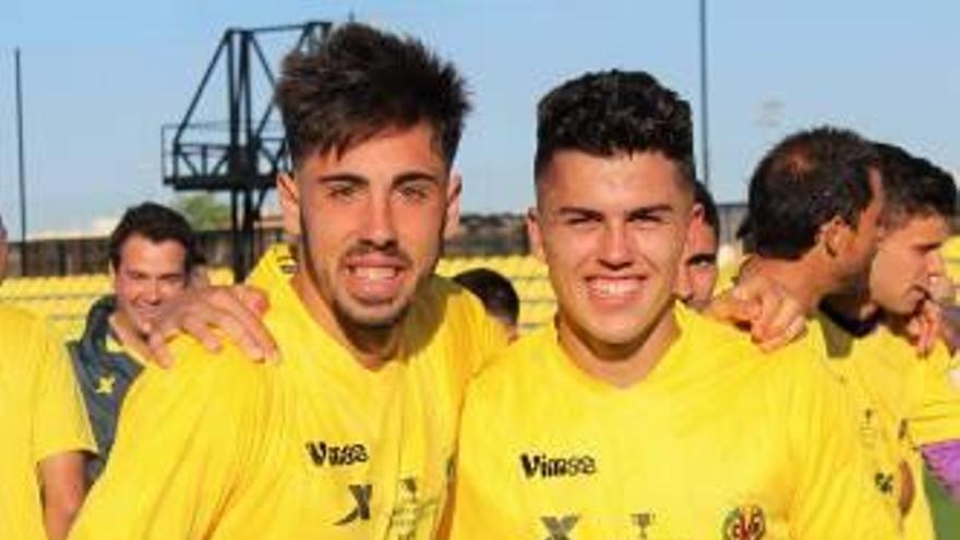 Pepe Castaño y Joan Salvà durante la celebración del título de Liga.