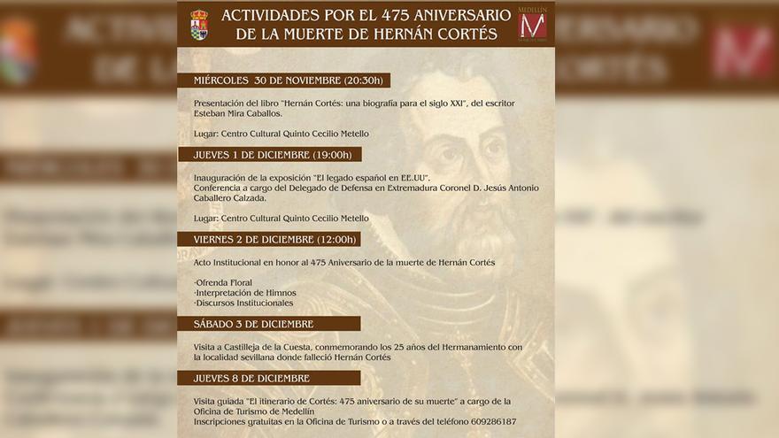 Medellín celebra el aniversario de la muerte de Hernán Cortés con varios actos