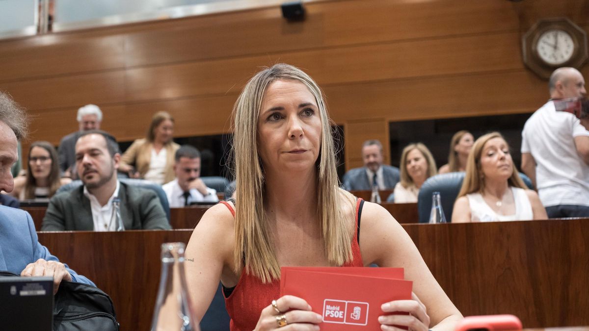 La portavoz del PSOE en el Congreso, Mar Espinar, durante una sesión plenaria en la Asamblea de Madrid.