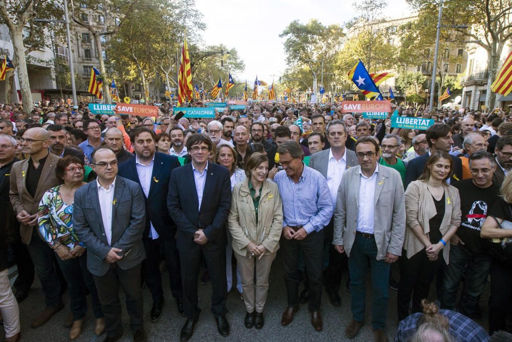 Manifestación en Barcelona en contra del artículo 155