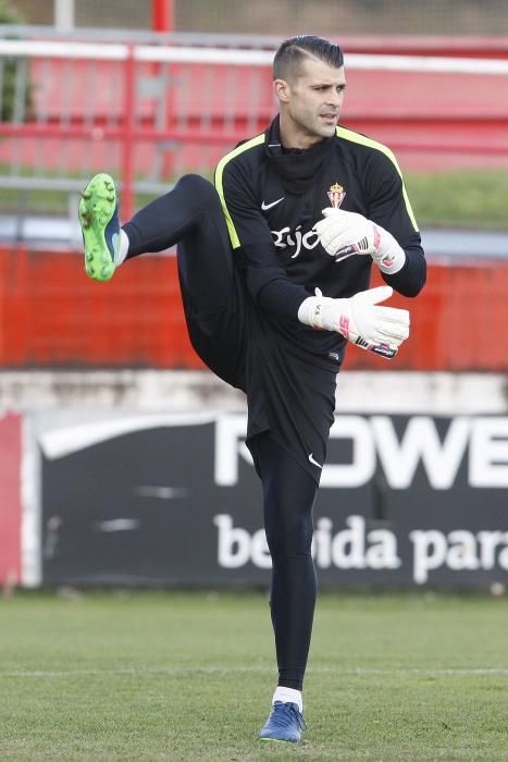 Entrenamiento del Sporting.