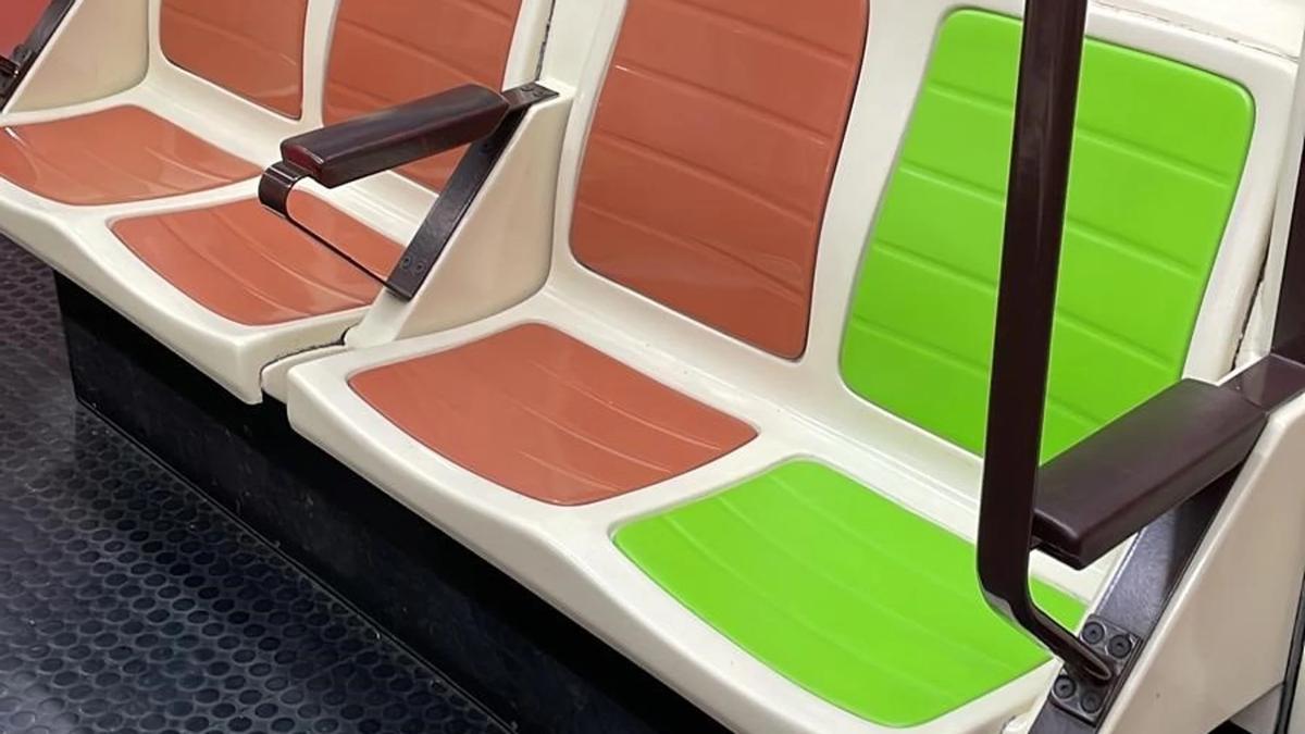 Los nuevos asientos verdes del Metro de Madrid.