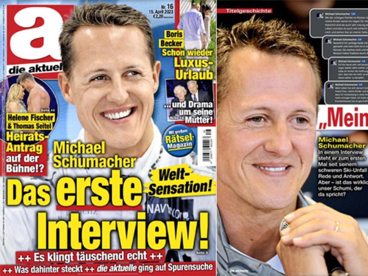 Portada de la revista con la supuesta entrevista a Michael Schumacher.