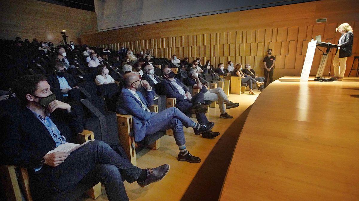 Un moment de la jornada, ahir, a l’Auditori de Girona