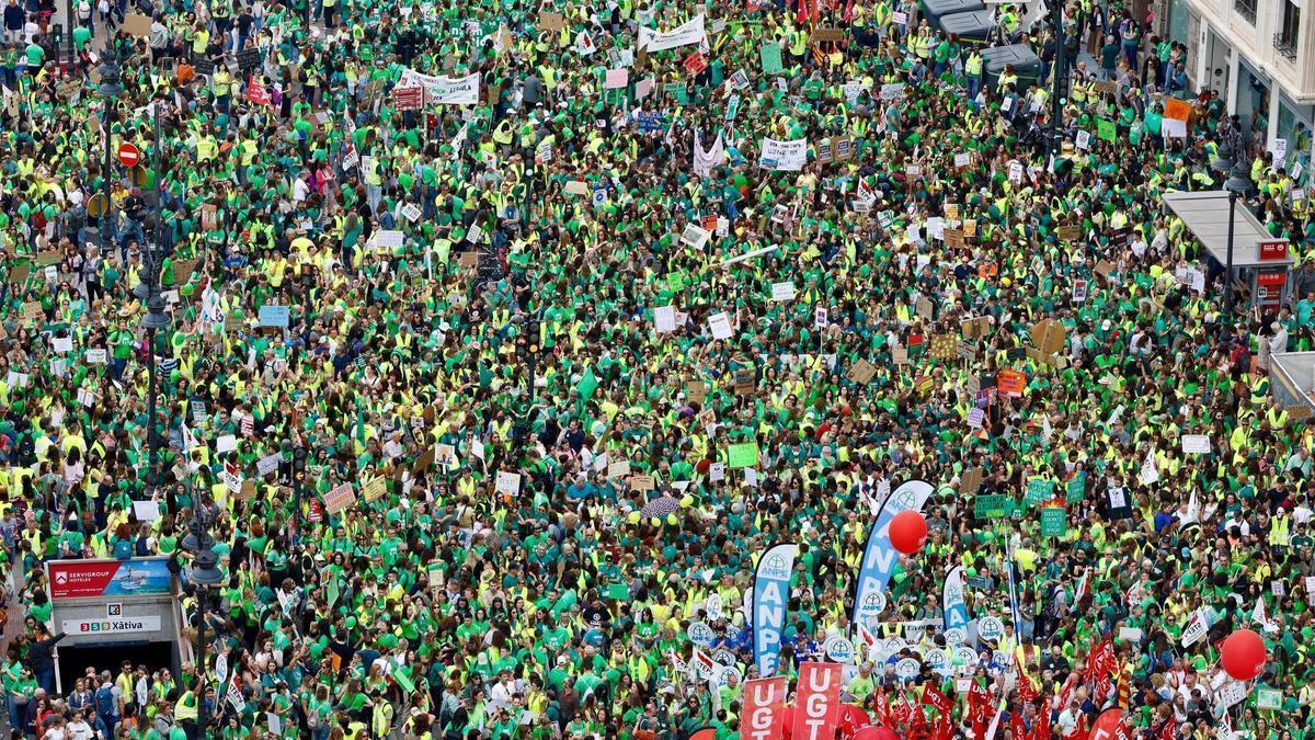 Manifestación en el centro de València