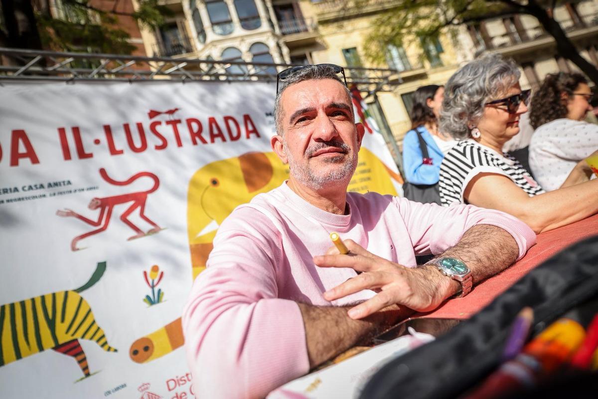 Albert Asensio, en el encuentro de ilustradores que organiza Casa Anita por Sant Jordi.