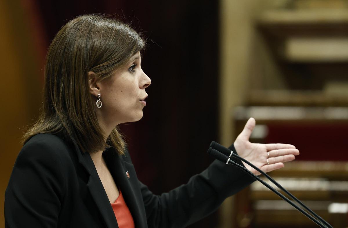 La portavoz de ERC en el Parlament, Marta Vilalta, este jueves.