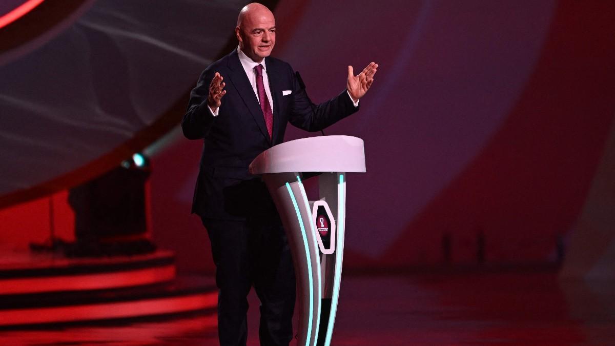 Infantino, durante el sorteo del Mundial de Catar