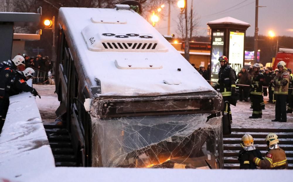 Atropello múltiple mortal de un autobús en Moscú