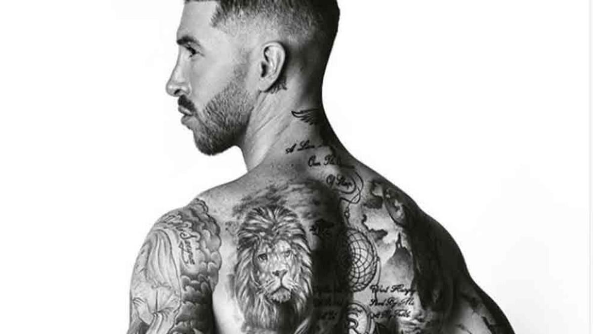 Sergio Ramos muestra sus tatuajes