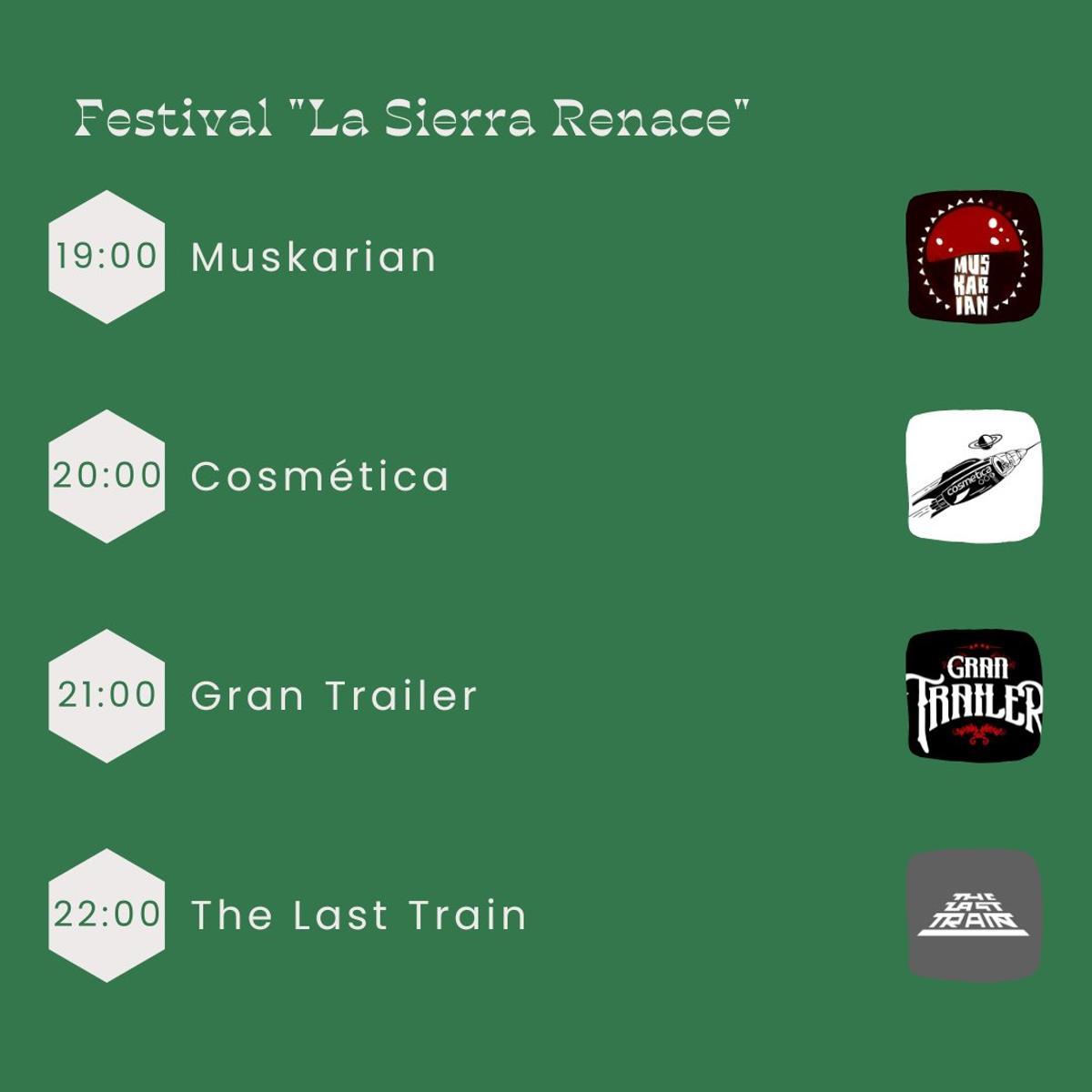 Orden de actuación de los grupos de música en el festival 'La Sierra renace' 2