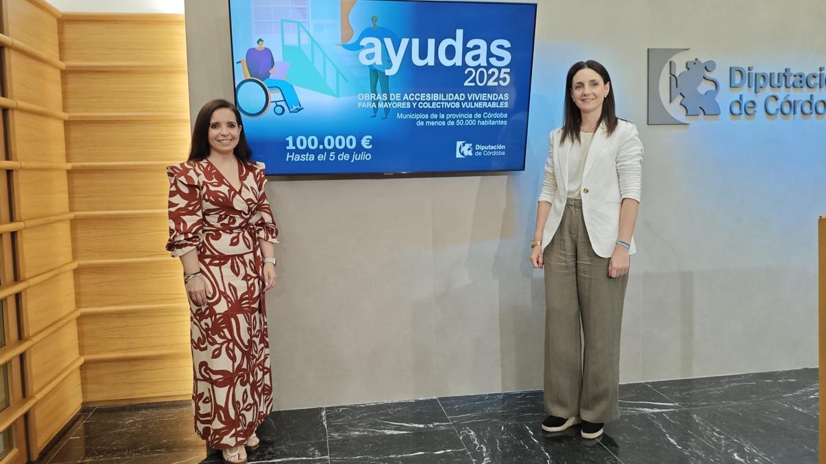 Irene Aguilera y Marta Siles, en la presentación de las ayudas.
