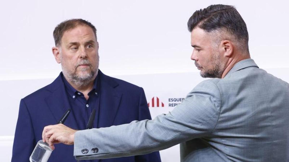 Oriol Junqueras i Gabriel Rufián en un acte conjunt. | QUIQUE GARCÍA / EFE