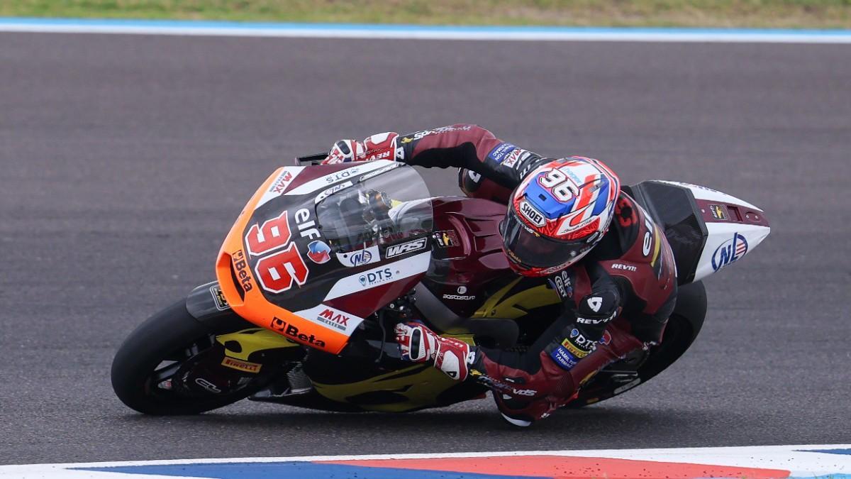 Jake Dixon, durante una carrera