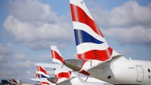 Aviones de British Airways en un aeropuerto de Londres.