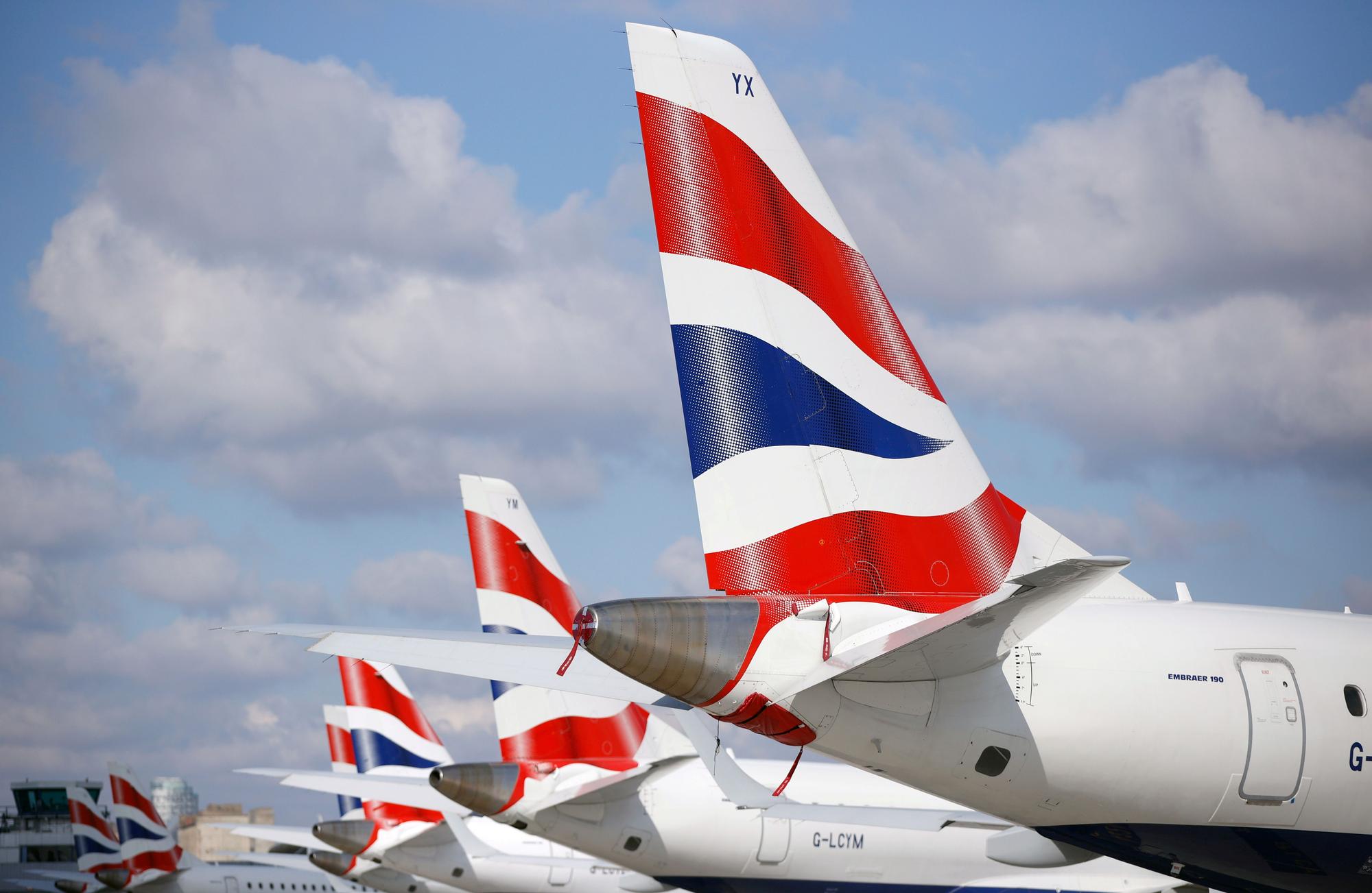 British Airways aircraft stand at London City Airport, Britain