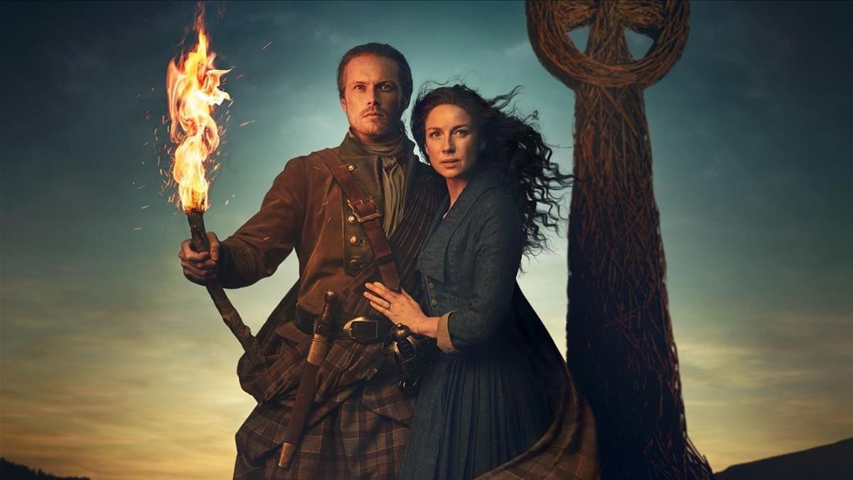 Sam Heughan y Caitriona Balfe, en la quinta temporada de 'Outlander'