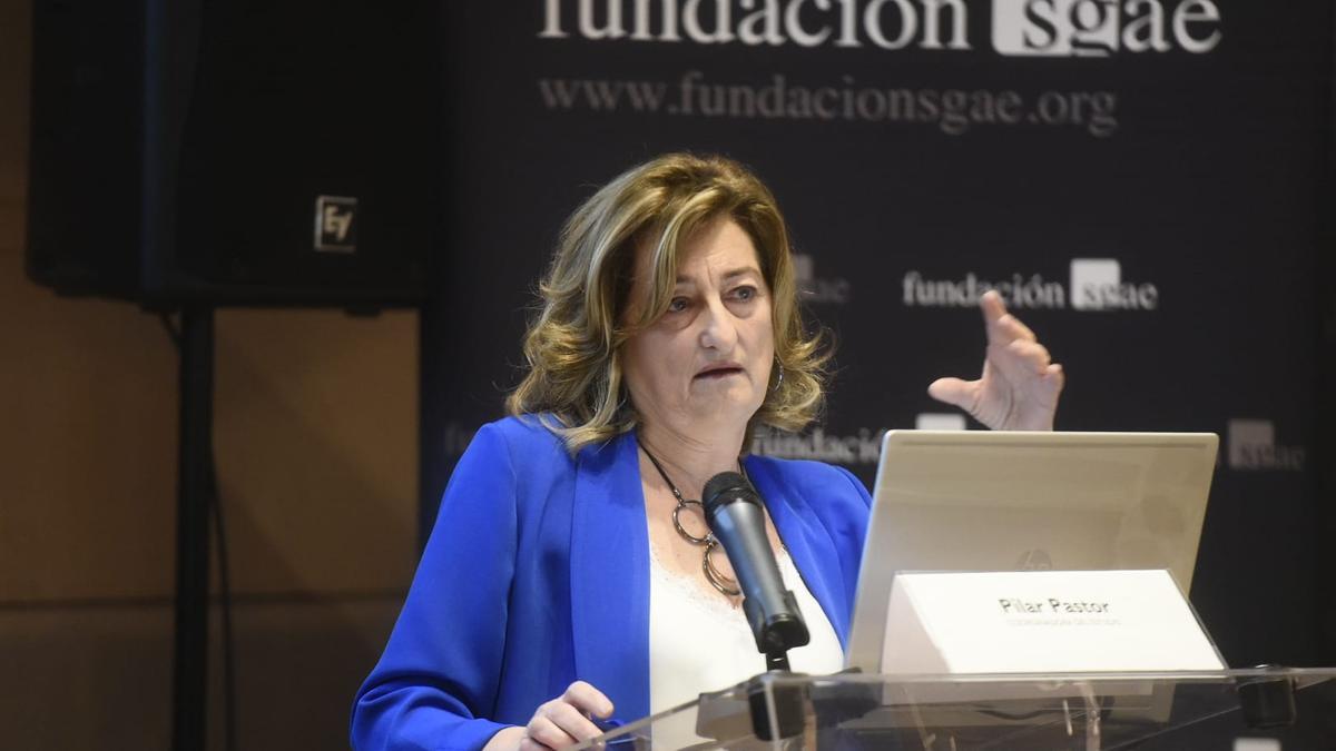 La aragonesa Pilar Pastor, durante la presentación del informe.