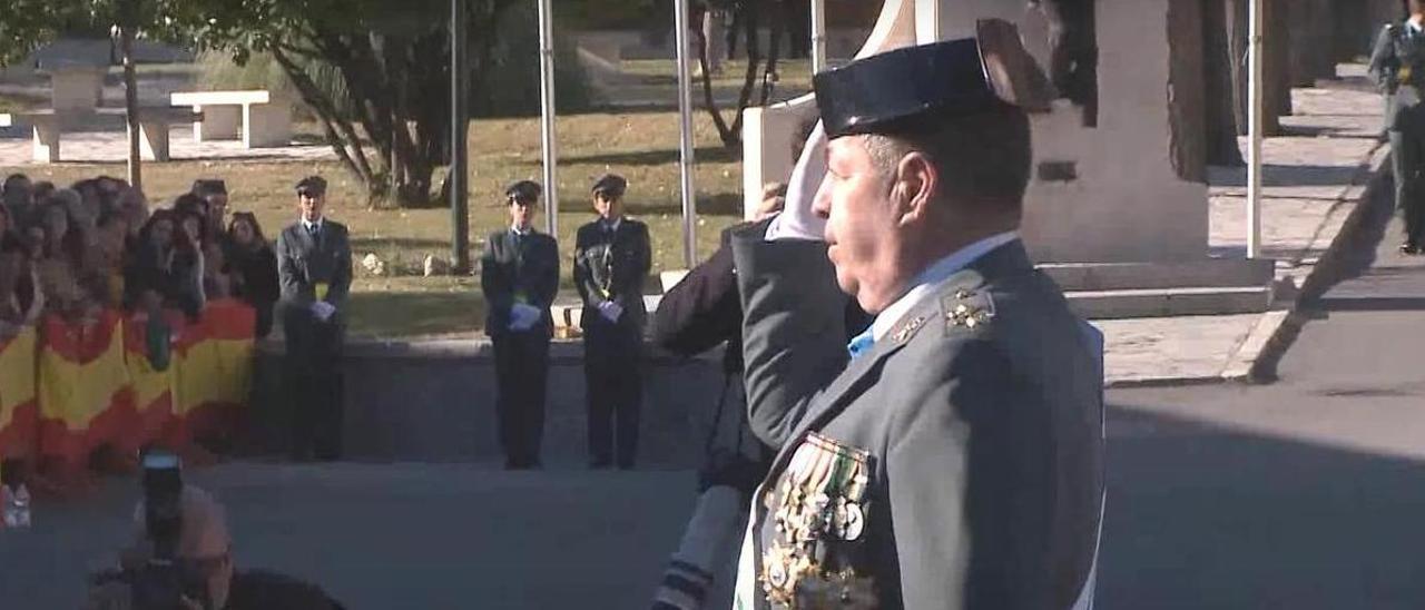 El teniente general Jarava, en una ceremonia de jura de bandera de guardias jóvenes en Valdemoro (Madrid), en diciembre de 2017.
