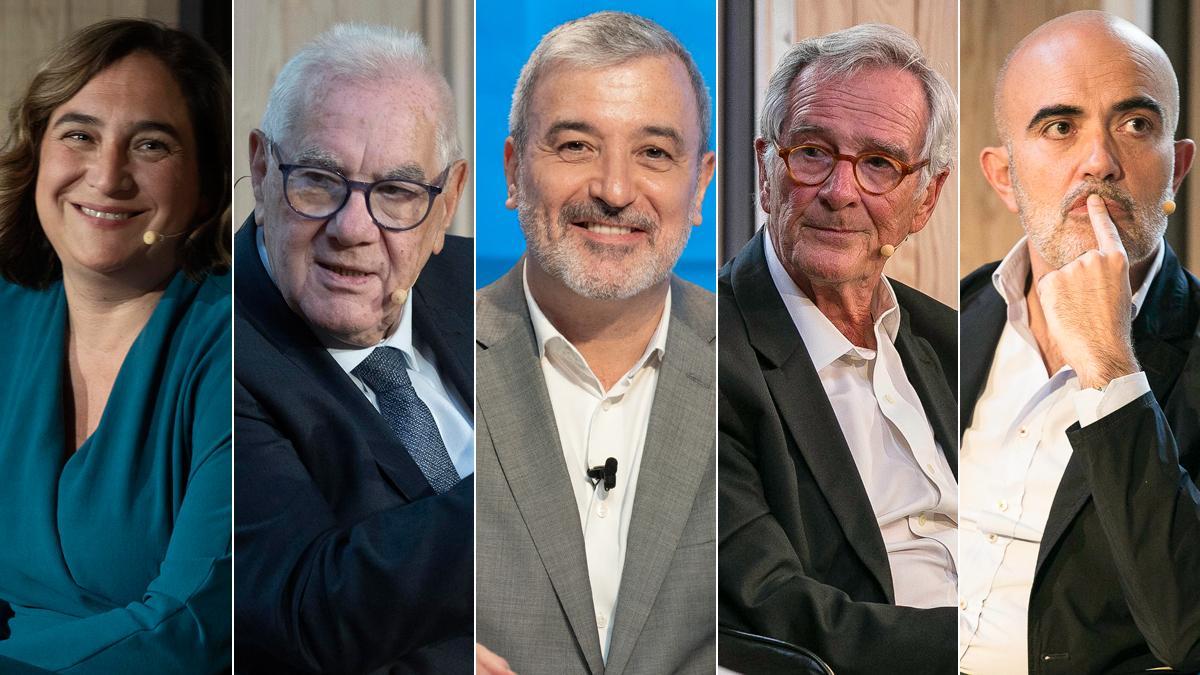 Ada Colau, Ernest Maragall, Jaume Collboni, Xavier Trias, Daniel Sirera