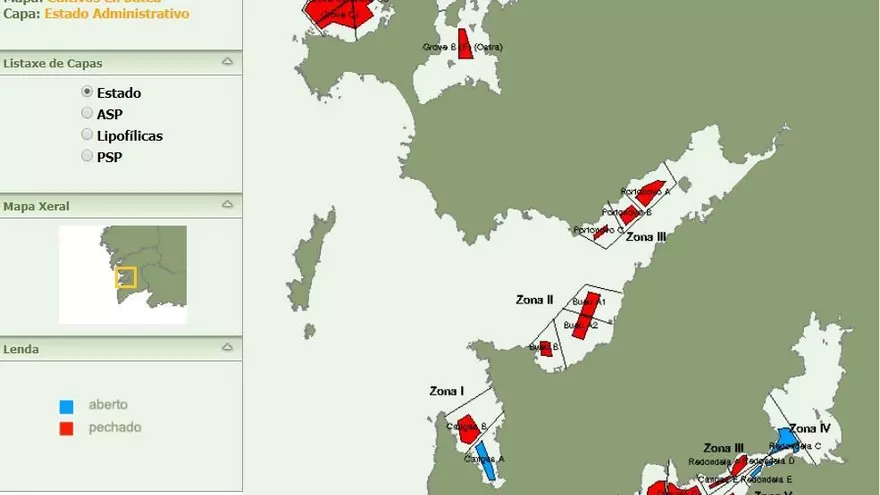 El episodio tóxico cierra las primeras bateas en Arousa y afecta ya al 40% de los polígonos de Galicia