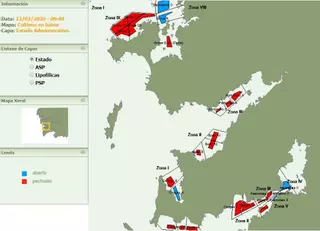 El episodio tóxico cierra las primeras bateas en Arousa y afecta ya al 40% de los polígonos de Galicia