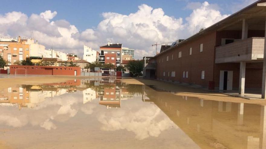 Patio inundado en El Ranero