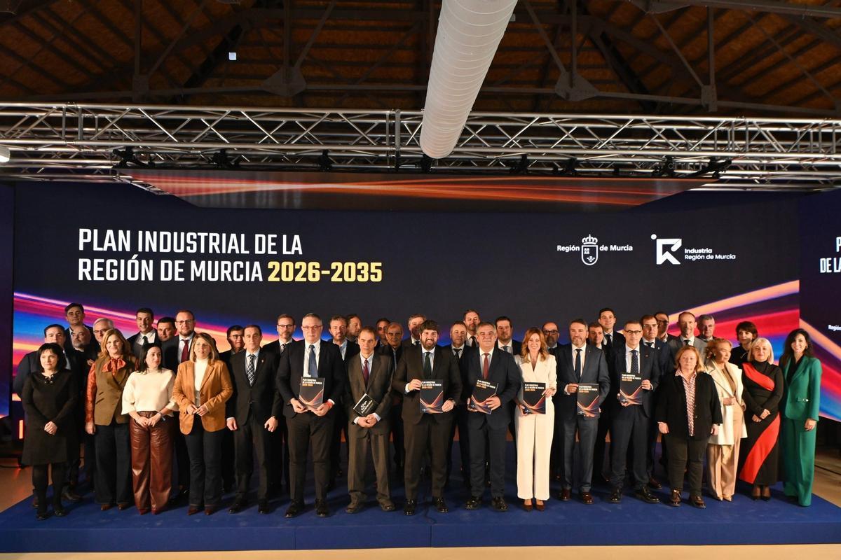 El jefe del Ejecutivo regional, Fernando López Miras, en el acto de presentación del Plan Industrial de la Región de Murcia 2026-2035 el pasado 2 de febrero.