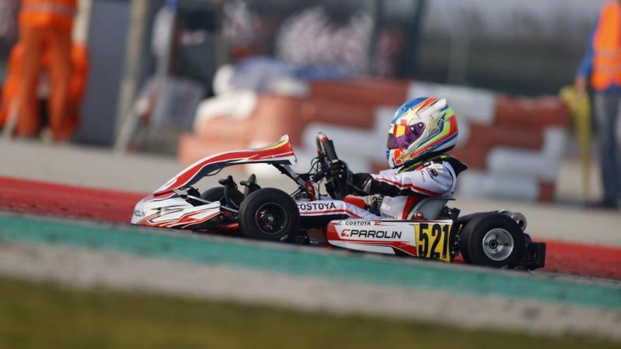 Christian Costoya al volante de su Parolin, ayer, en el circuito de Adria, durante la final. |