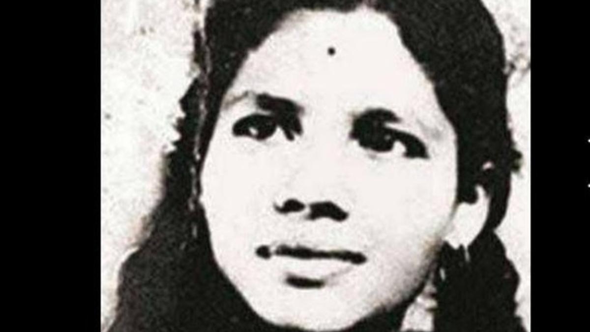 Fotografía de Aruna Shanbaug cuando tenía 25 años.