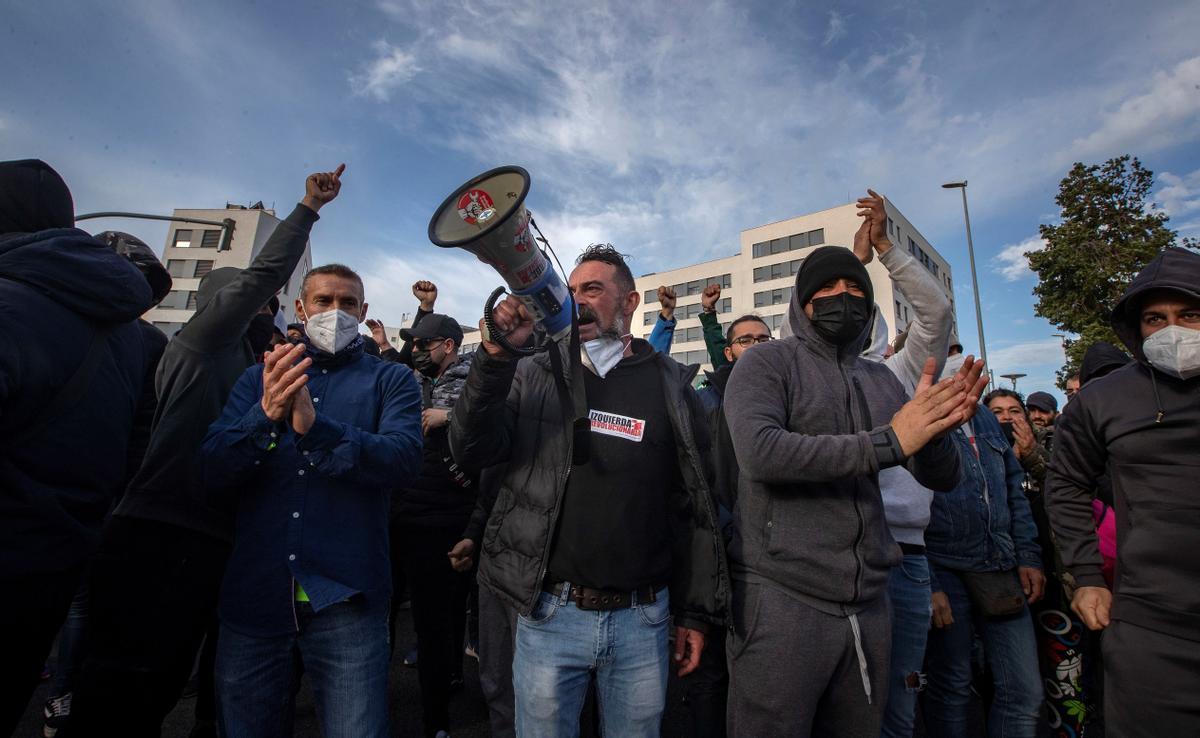 Manifestantes durante las últimas movilizaciones de los trabajadores gaditanos del metal