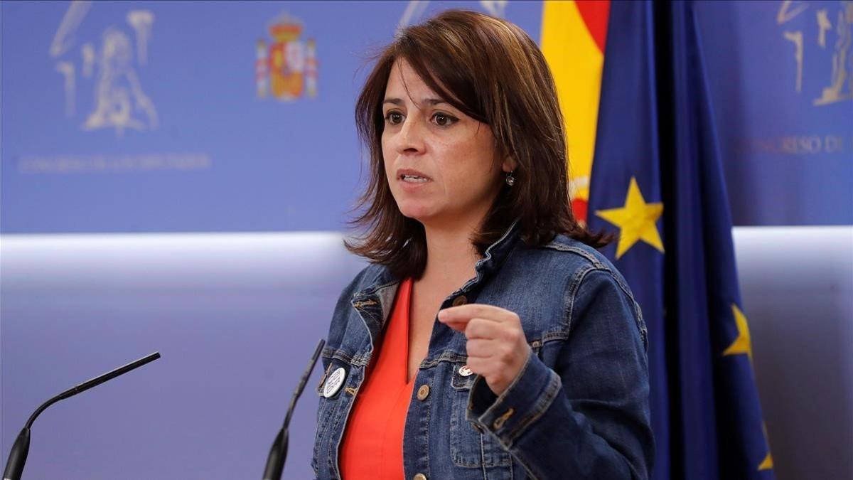 La portavoz parlamentaria del PSOE, Adriana Lastra.