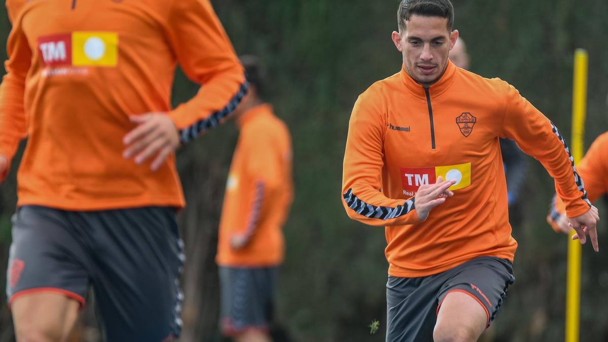 Iván Marcone, durante el entrenamiento de este martes