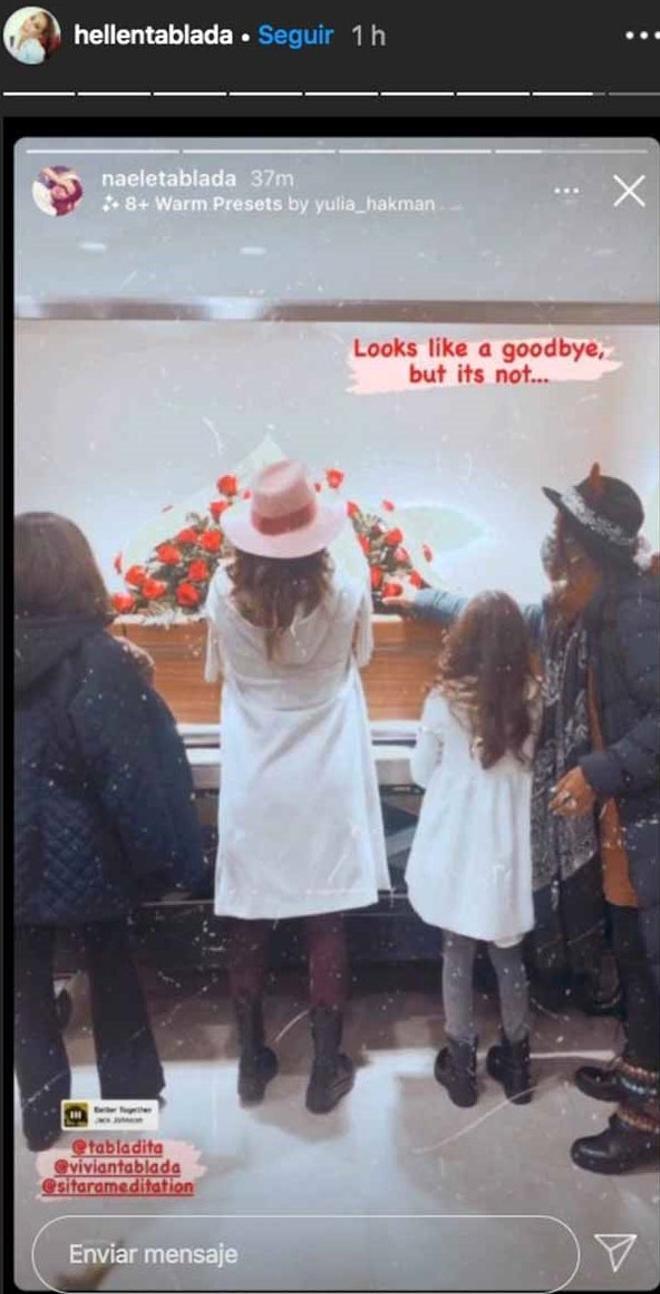 Imagen del funeral de la abuela de Elena Tablada