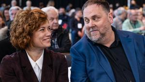 Elisenda Alamany y Oriol Junqueras en el congreso de ERC.