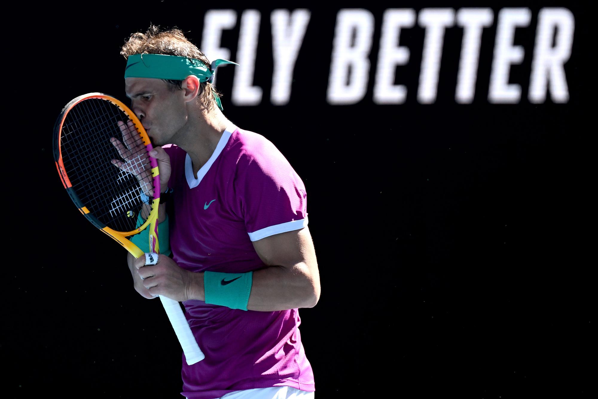 Rafa Nadal durante el partido de Cuartos de final en el Open de Australia el pasado día 25.