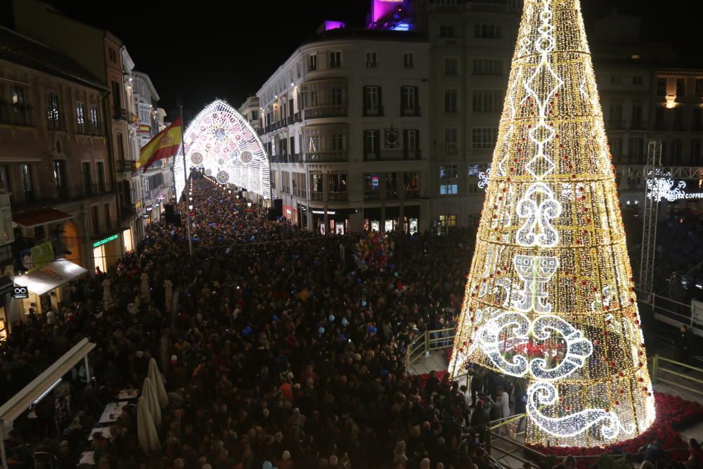 El encendido de las luces de Navidad de la calle Larios de 2018