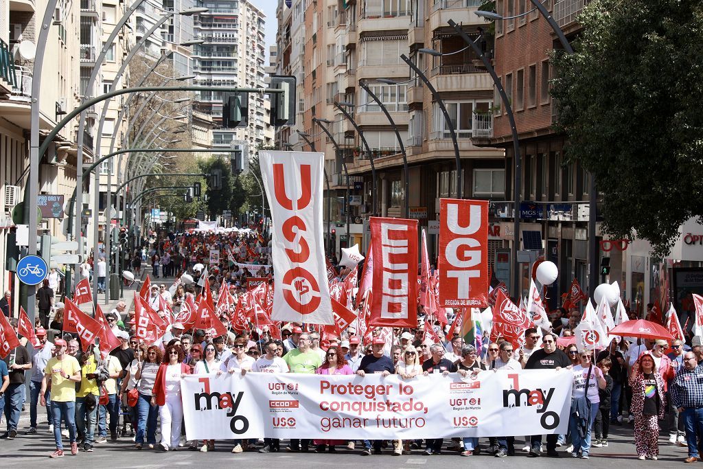 Todas las imágenes de la manifestación del 1 de Mayo en Murcia