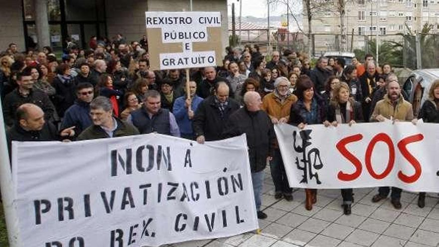 Última movilización por las infraestructuras judiciales en Vigo.