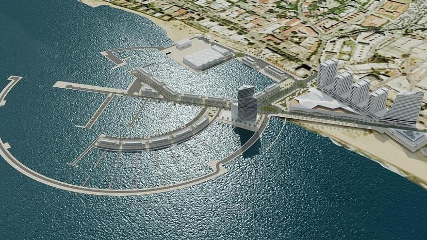 Recreación del proyecto de ampliación del puerto &#039;La Bajadilla&#039;.