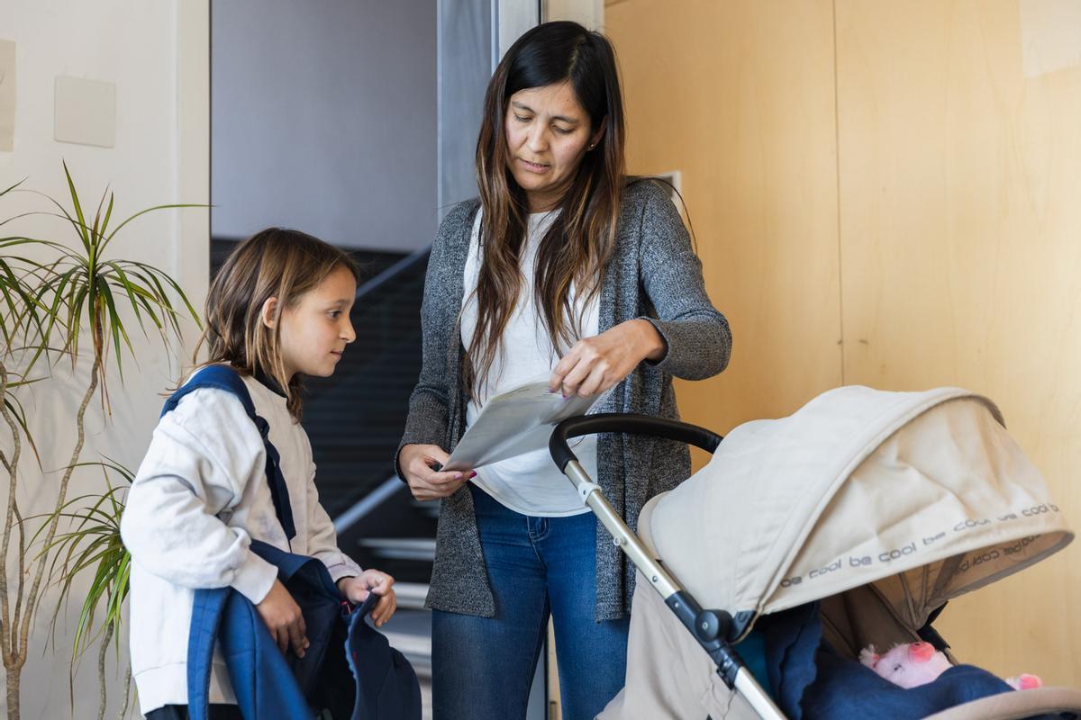 Una familia de acogida, imagen de archivo.