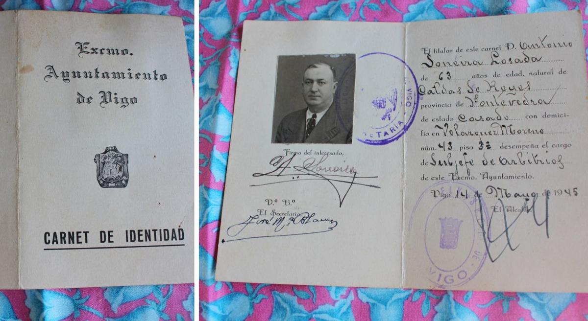 El DNI de la época de Antonio Soneira Losada.