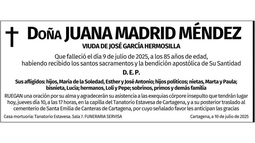 Dª Juana Madrid Méndez