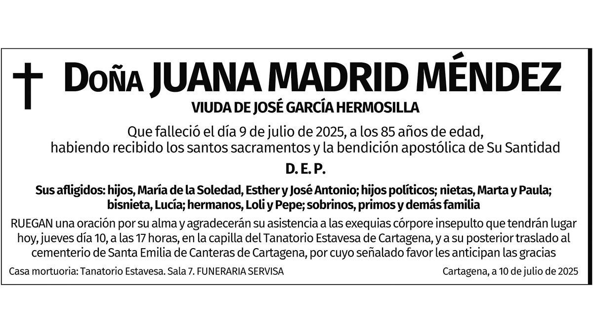 Dª Juana Madrid Méndez