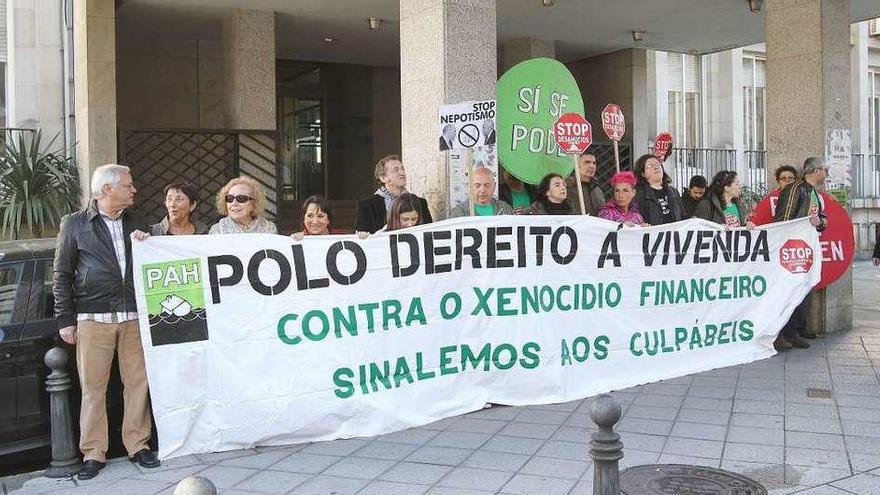 Un protesta contra los desahucios en Galicia.