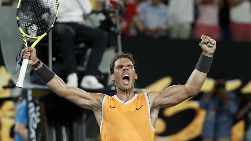 Rafa Nadal celebra su victoria en semifinales