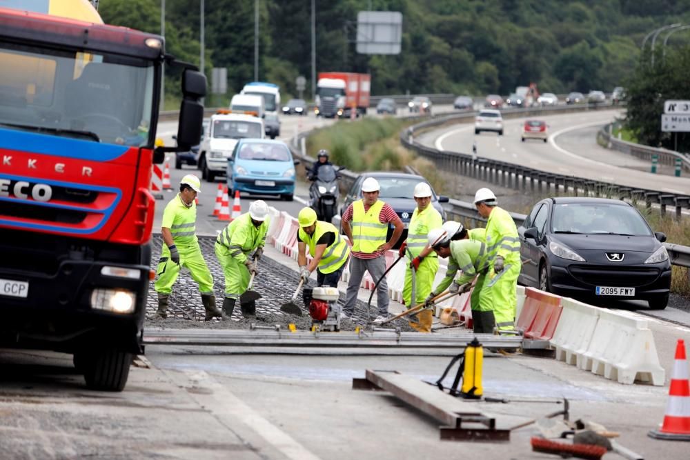 Obras en la autopista "Y" a la altura del Montico