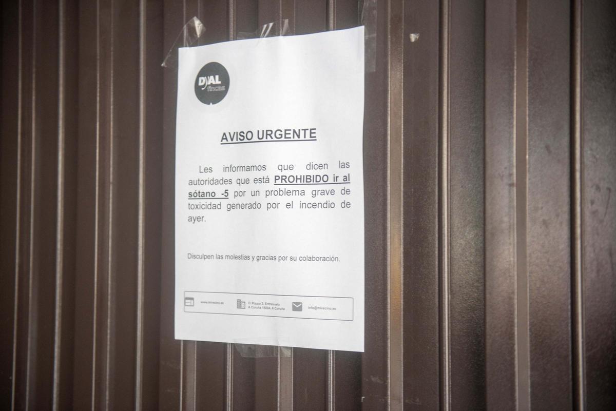 El incendio en un garaje en A Coruña que alarmó a los vecinos: "Ha sido una noche espeluznante"